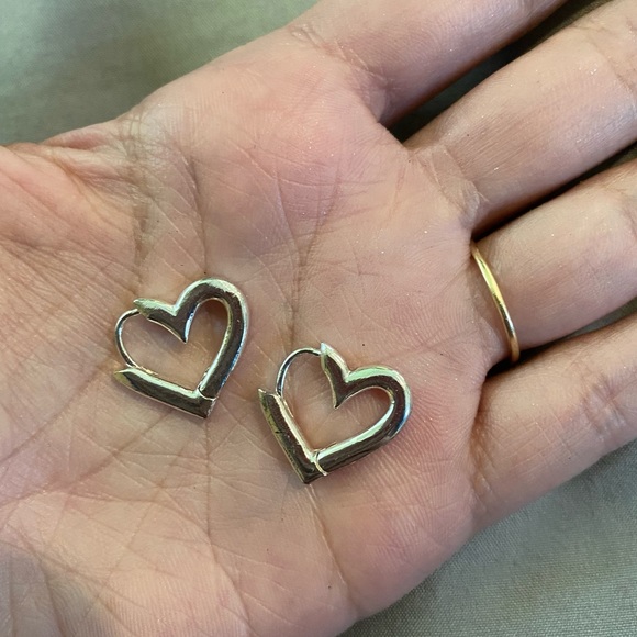 HEART SHAPED HOOP EARRINGS - Picture 2 of 2